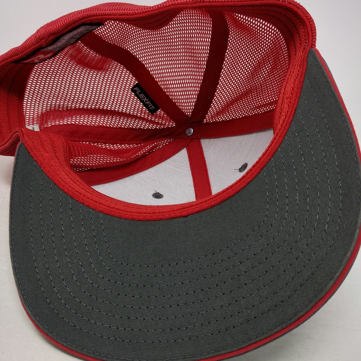 Richardson Baseball Cap Gray Red XL Driscoll Brothers Patch Mesh Back Fitted Hat