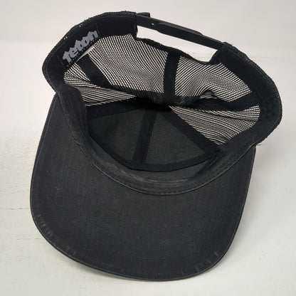 Teton Gravity Research Trucker Hat Black One Size Flat Brim Snapback Mesh Patch
