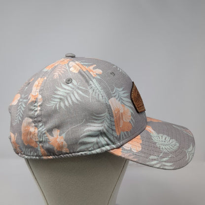 Sportsman Gray Floral Tropical Print Leather Patch Baseball Cap One Size Hat