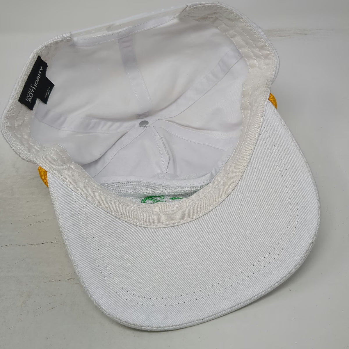 Port Authority 5 Panel White One Size Hat Rays for Rare Sun Rope Snapback Logo