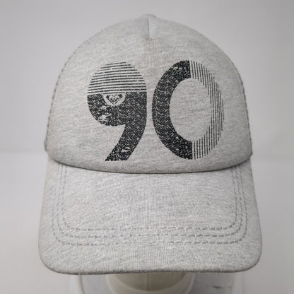 90 Snapback Mesh Back Trucker Hat Gray One Size Solid Adjustable Roxy