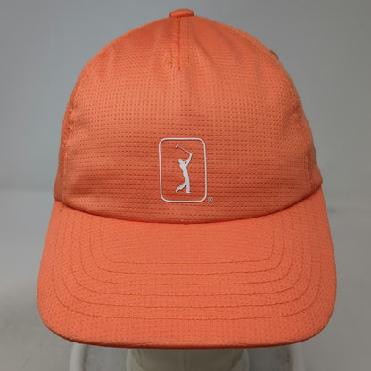 PGA Tour Strapback Orange One Size Airflux Breathable Performance Mesh Golf Hat