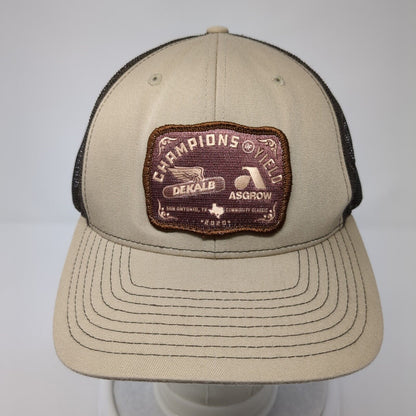 Champions of Yield Dekalb Snapback Trucker Hat Tan One Size Mesh Back