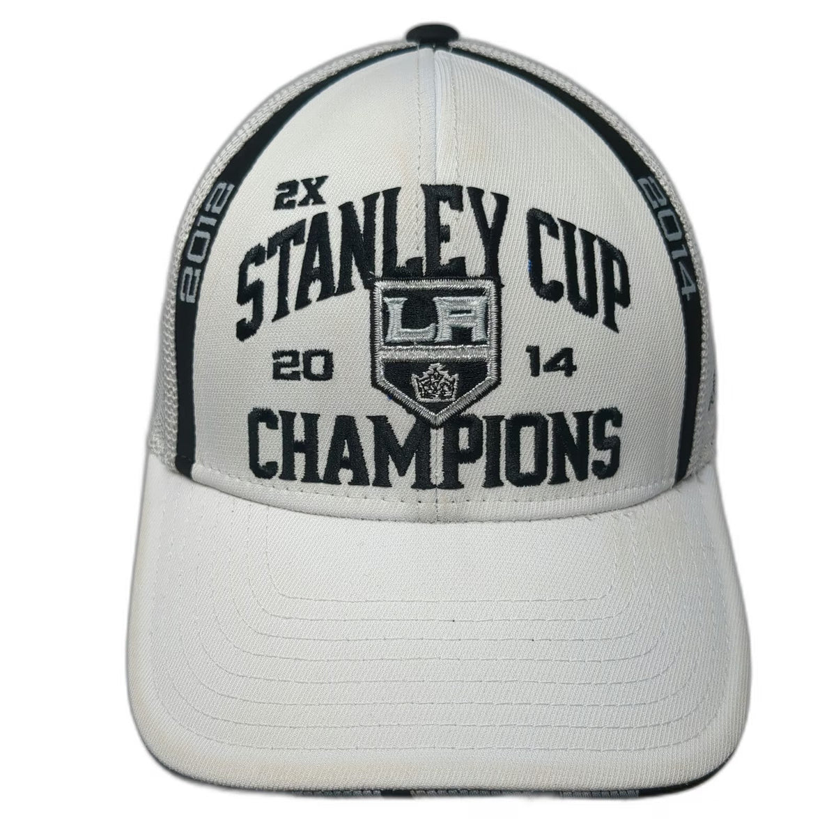 Reebok Los Angeles Kings NHL Hat White XL Mesh 2012 2014 Stanley Cup Champions