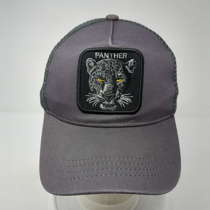 Panther Patch Snapback Trucker Hat Gray One Size Mesh Back Adjustable
