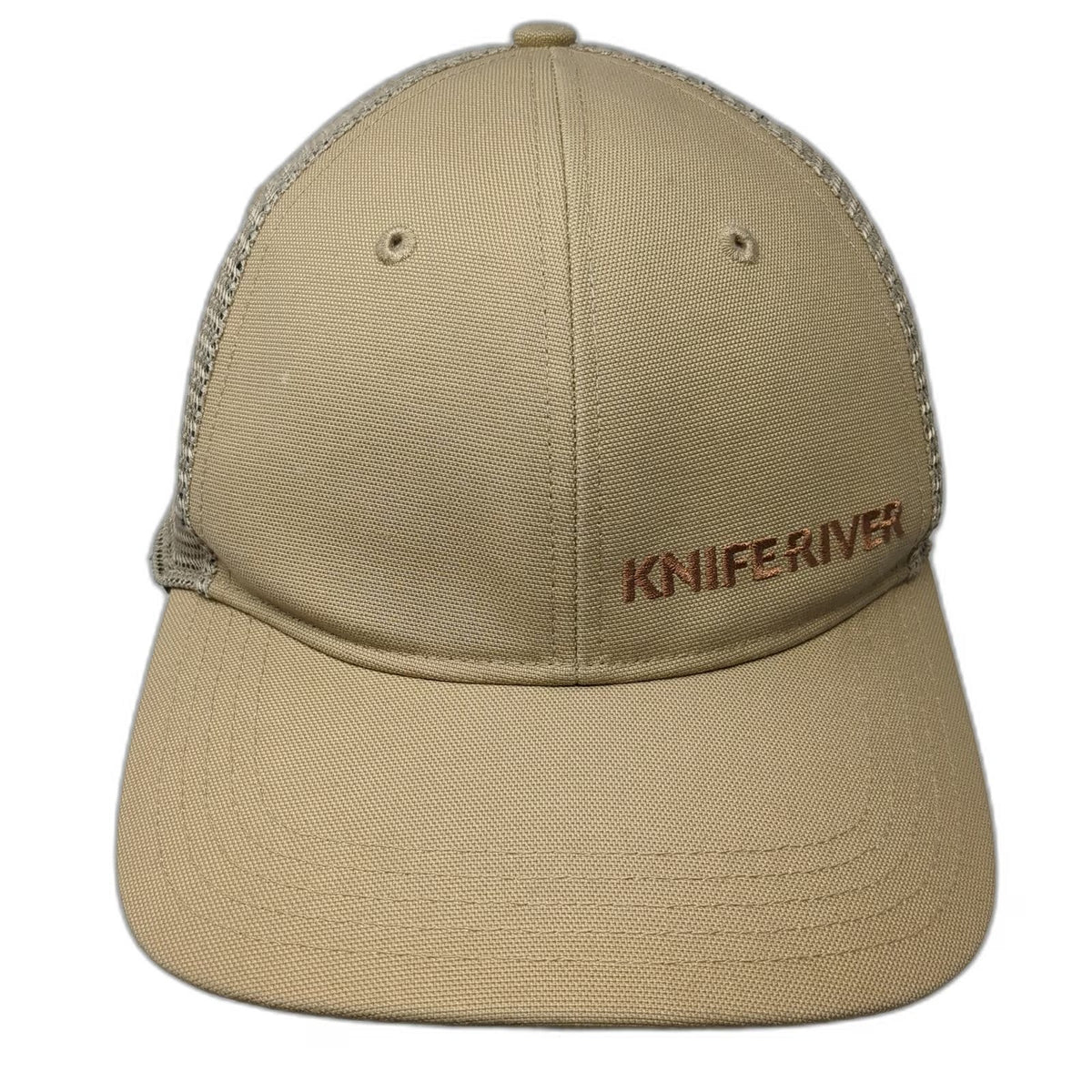 Carhartt Trucker Hat Beige OS Kniferiver American Flag Mesh Embroidery Snapback