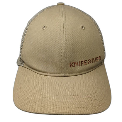 Carhartt Trucker Hat Beige OS Kniferiver American Flag Mesh Embroidery Snapback