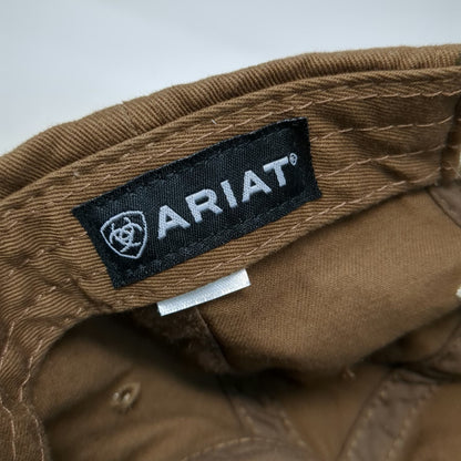 Ariat Baseball Cap Brown One Size Lace Floral Logo Strapback Contrast Stitch Hat