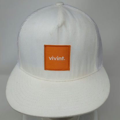 Yupoong Trucker Hat White One Size Vivint Orange Patch Logo Snapback Mesh Bill
