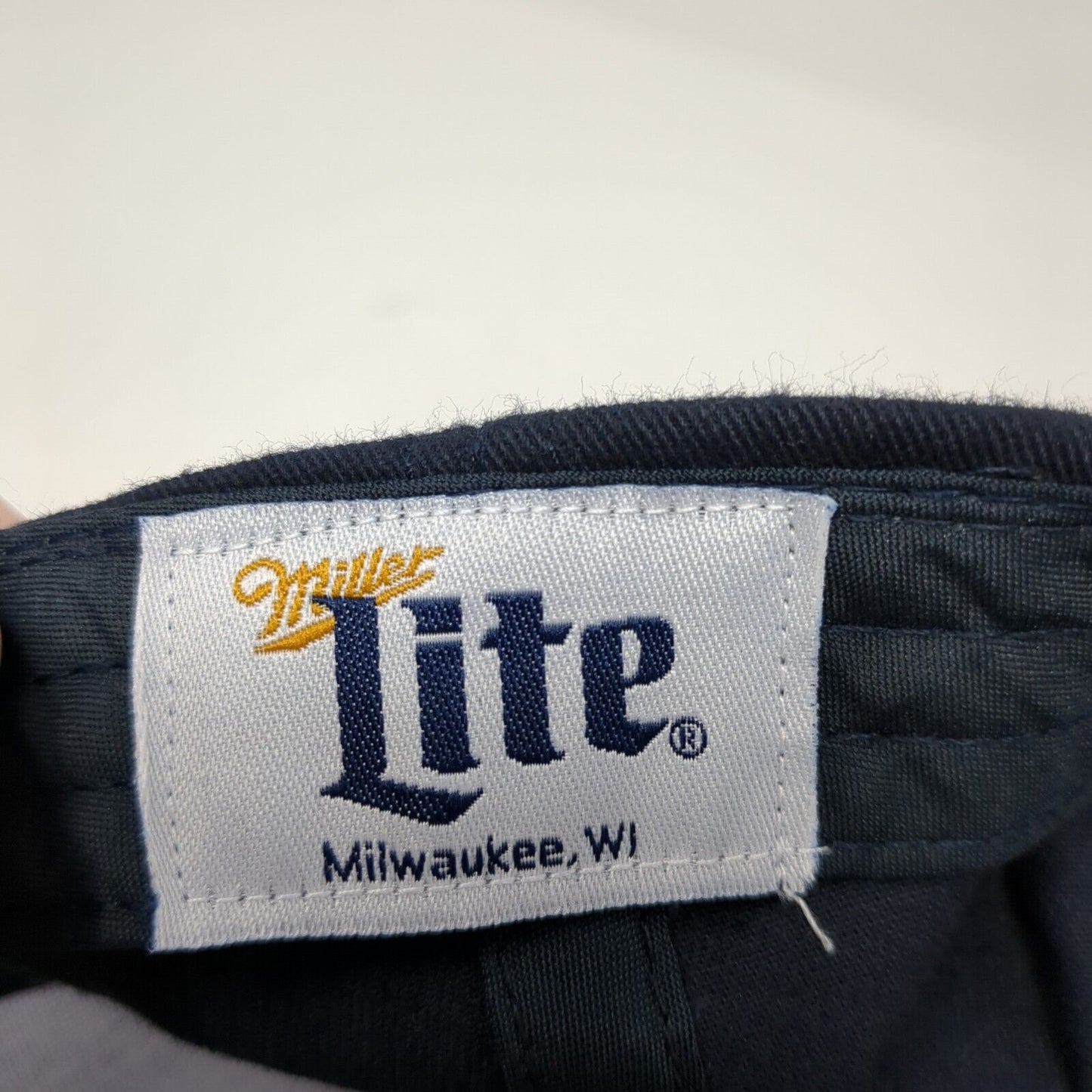 Miller Lite A Fine Pilsner Beer Snapback Hat Blue OS Adjustable Embroidered