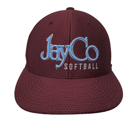 JayCo Softball Fitted Hat Red L/XL Embroidered 6 Panel Eight18 Pacific Headwear