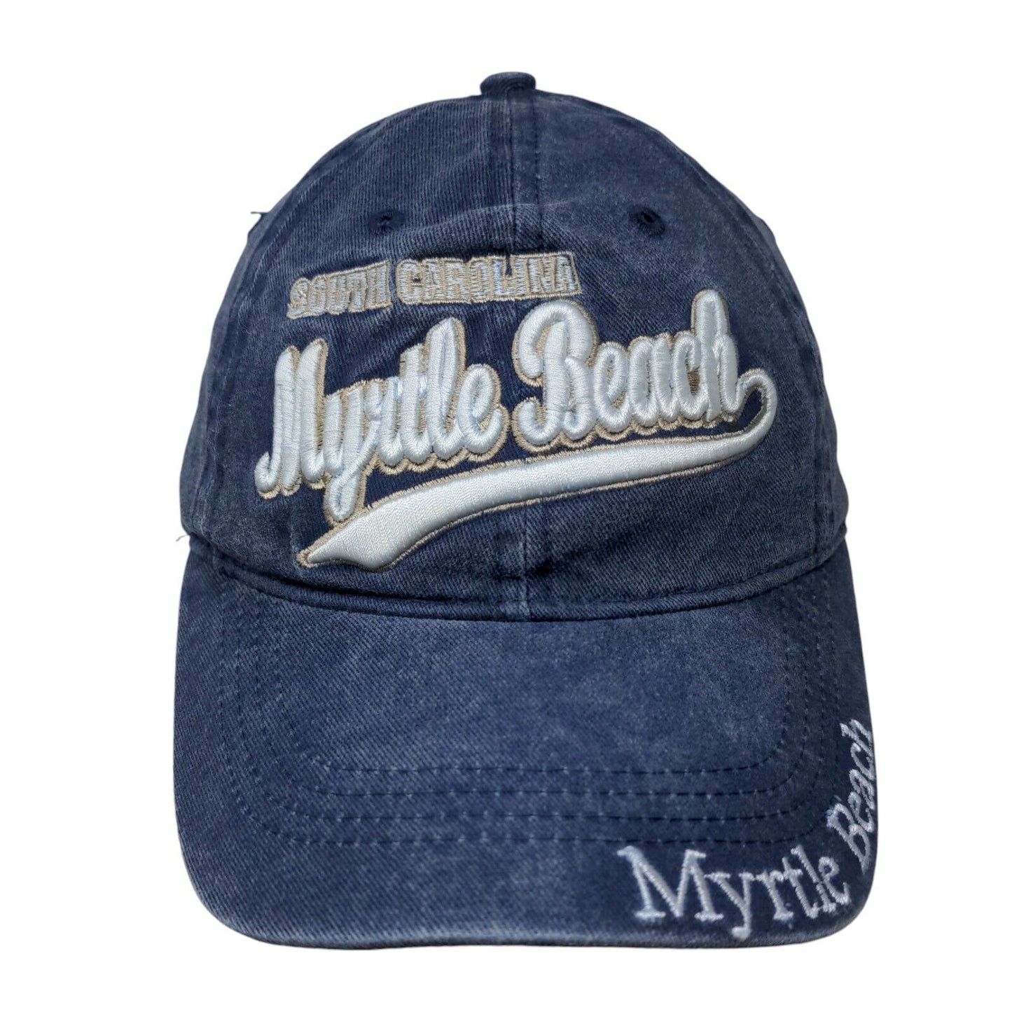 South Carolina Myrtle Beach Strapback Hat Blue One Size Adjustable Lucky 7 USA