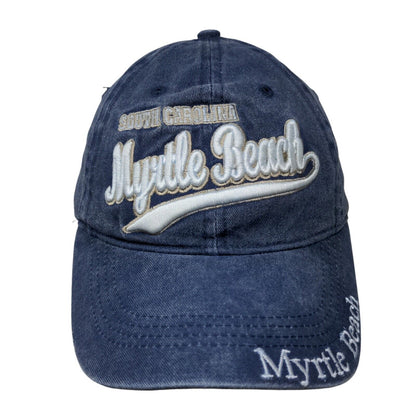 South Carolina Myrtle Beach Strapback Hat Blue One Size Adjustable Lucky 7 USA