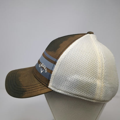 Callaway 5 Panel Black XL Mesh Back Stretch Fit Golf Stripe Graphic Pattern Hat