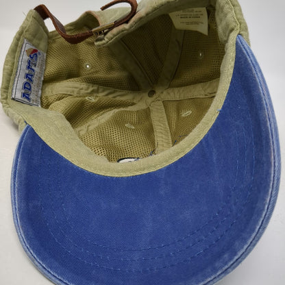 Adams Baseball Cap Green Blue One Size Leather Strapback Embroidered Logo Hat