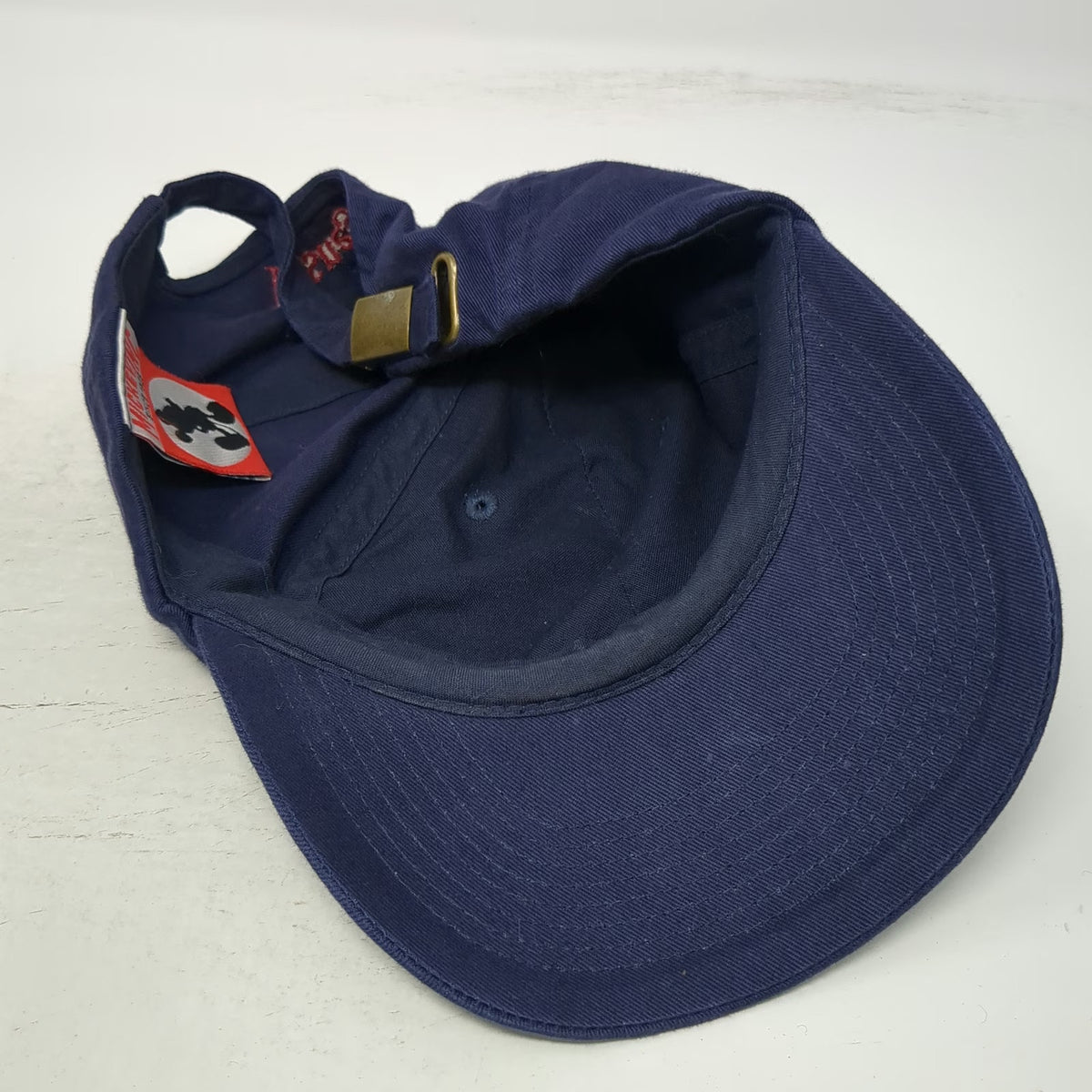 Disney Mickey Mouse Baseball Cap Blue OS Disneyland Slideback Buckle Hat Vintage