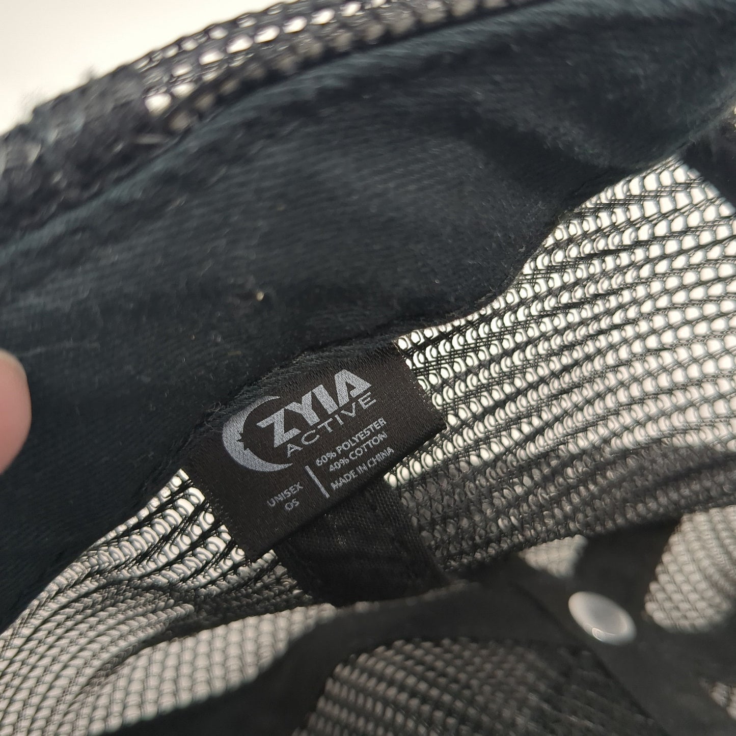 ZYIA Patch Snapback Trucker Hat Black One Size Mesh Back Adjustable