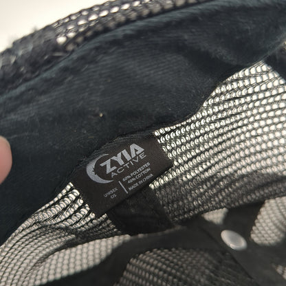 ZYIA Patch Snapback Trucker Hat Black One Size Mesh Back Adjustable