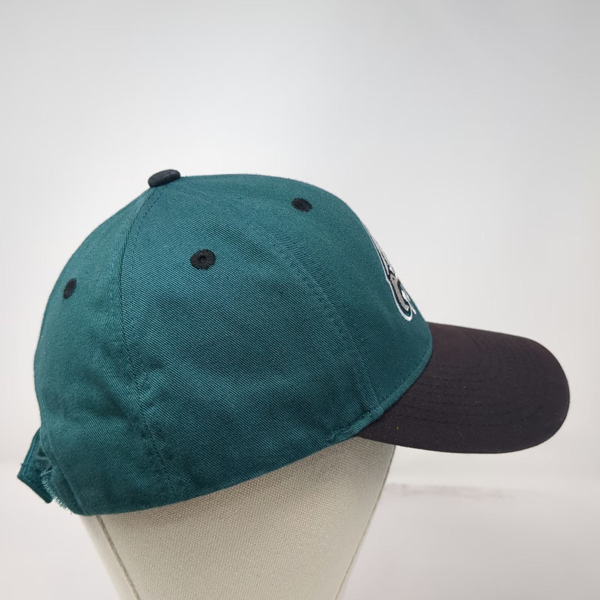 NFL Team Apparel Philadelphia Eagles Green Black One Size Strapback Cap Hat Logo
