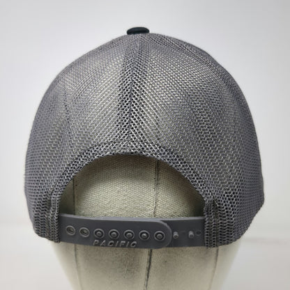 Pacific Headwear Trucker Hat Black Gray One Size Snapback Mesh Concrete Cutting