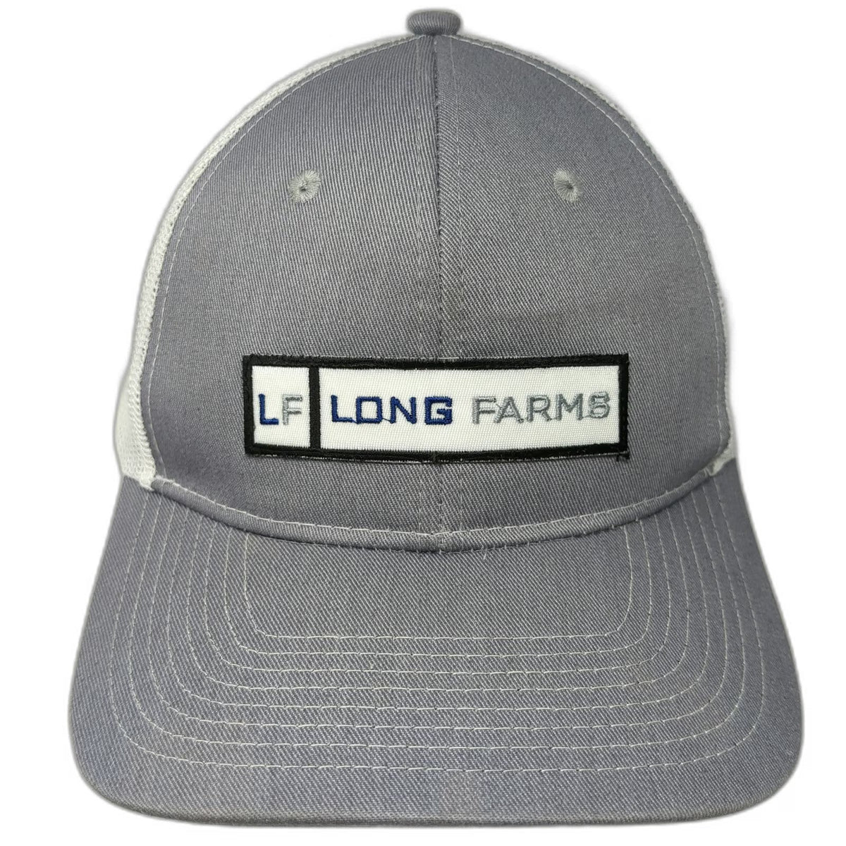 Port Authority Trucker Hat Gray White One Size Long Farms Patch Snapback Mesh