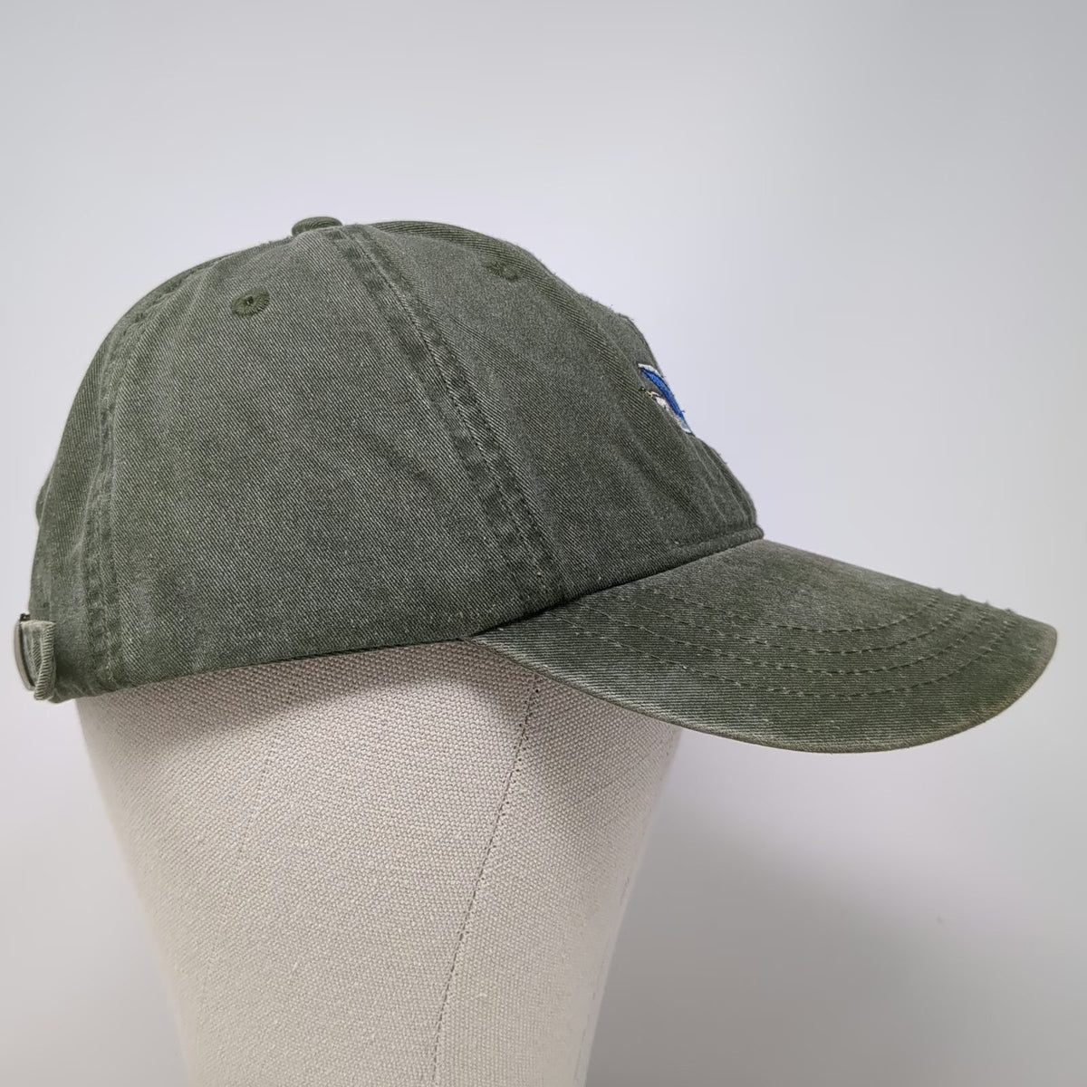 Eco Baseball Cap Green One Size Slideback Embroidered Flying Blue Heron Hat