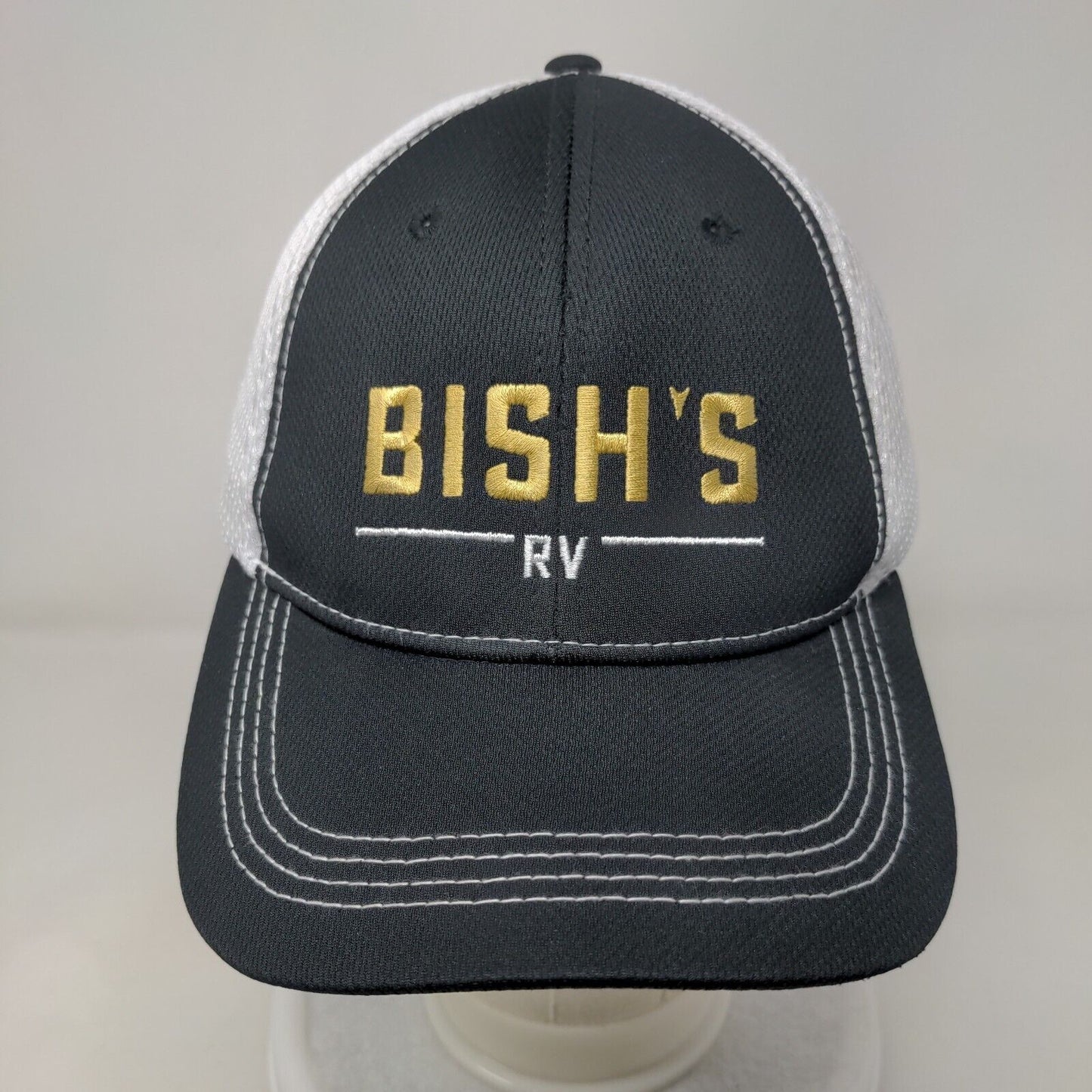 Bish's RV Snapback Mesh Back Hat Black One Size Adjustable Embroidered