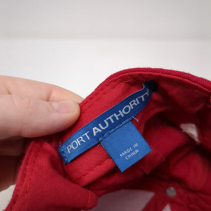 Humphreys Governor Strapback Hat Red One Size Adjustable Port Authority