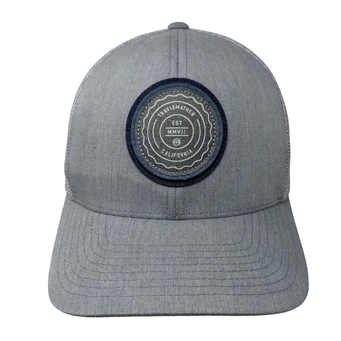 Travis Matthew California Est MMVII Snapback Trucker Hat Gray OS 110 Mesh Back