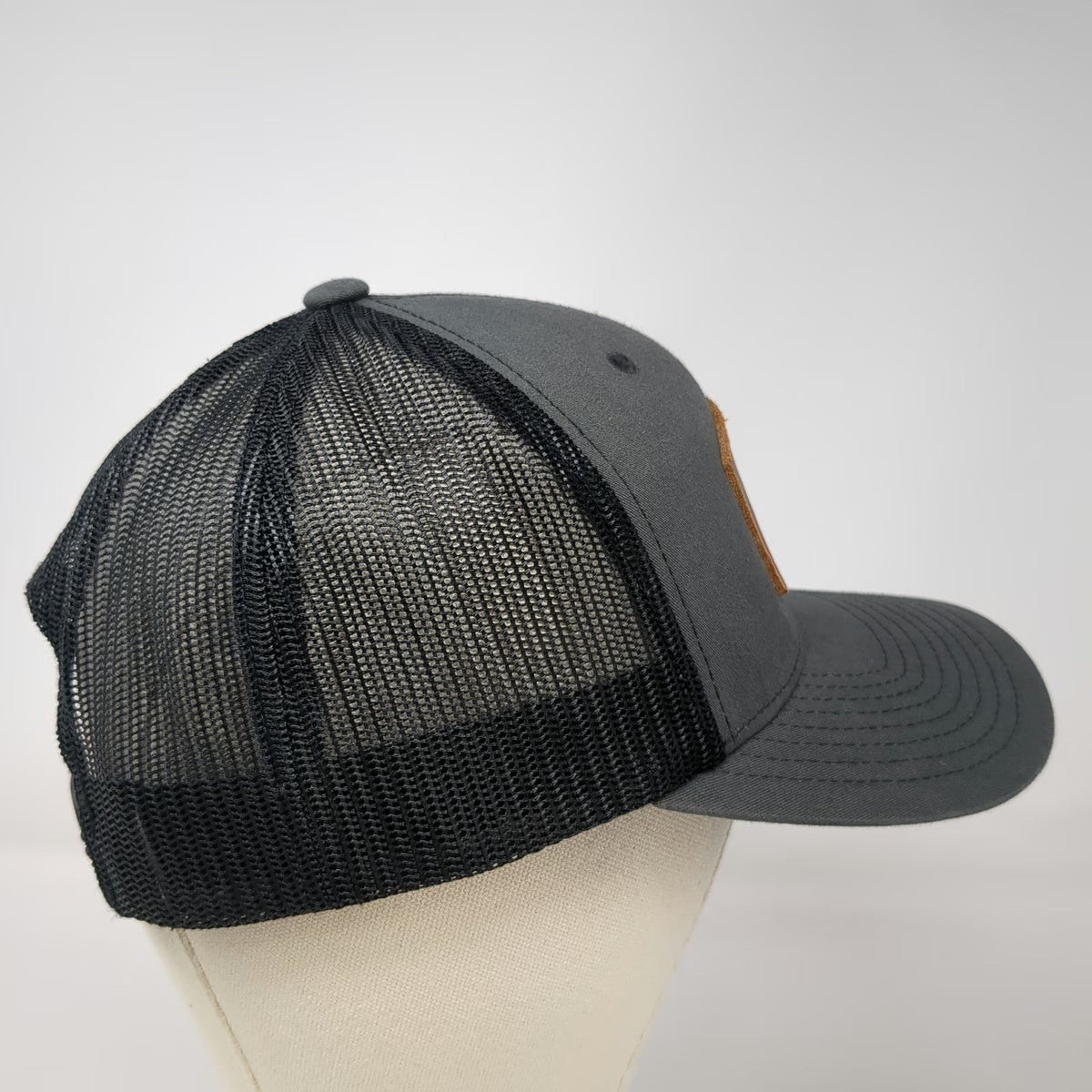 Yupoong Deviant Ink Trucker Hat Gray One Size Snapback Mesh Back Mountain Patch