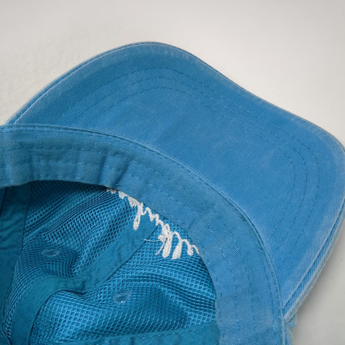 Adams Baseball Cap Blue OSFM Nashville Embroidery Leather Slideback Strap Hat
