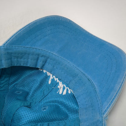 Adams Baseball Cap Blue OSFM Nashville Embroidery Leather Slideback Strap Hat