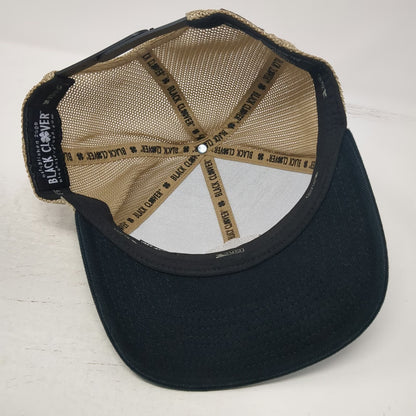 Black Clover Trucker Hat One Size Flexfit 110 Snapback Leather Patch Live Lucky