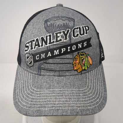 Chicago Blackhawks NHL Reebok Trucker Hat Gray Black One Size 2013 Stanley Cup