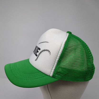 Rookie Snapback Trucker Hat Green One Size Adjustable Mesh Back 6 Panel