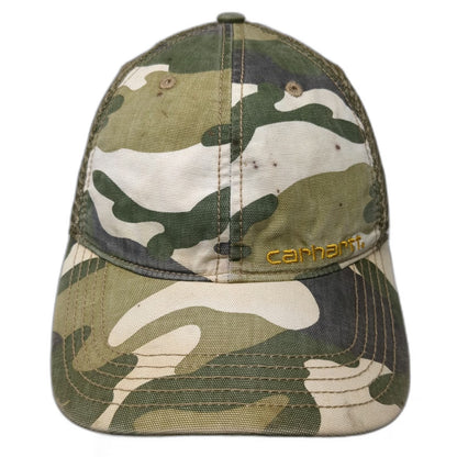 Carhartt Trucker Hat Green One Size Camo Mesh Back Snapback Embroidered Logo
