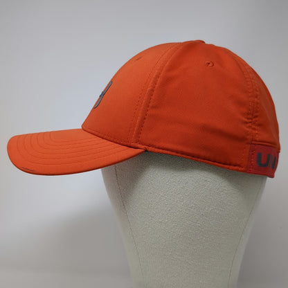 Under Armour Baseball Cap Orange Gray L Stretch Fit Curve Brim Graphic Logo Hat