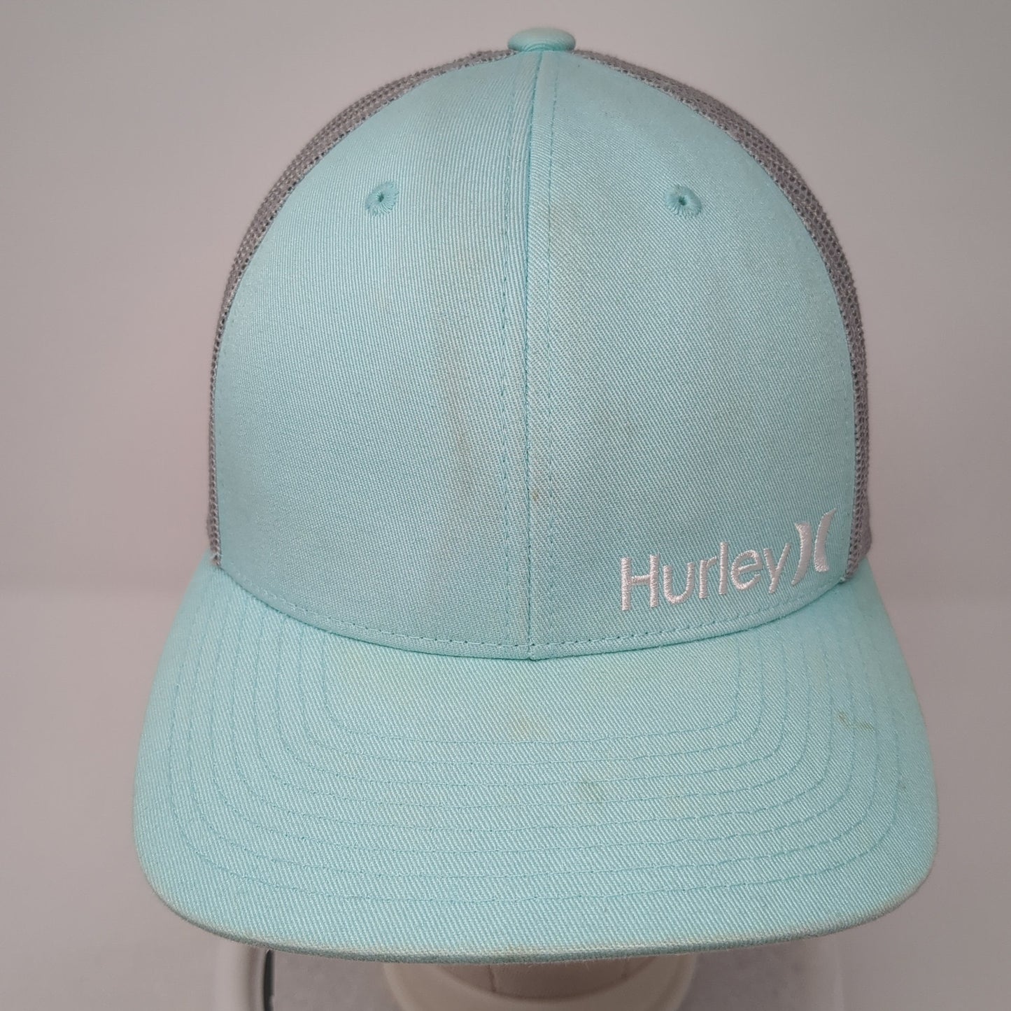 Hurley Snapback Trucker Hat Blue One Size Mesh Back Colorblock Yupoong