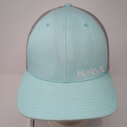 Hurley Snapback Trucker Hat Blue One Size Mesh Back Colorblock Yupoong