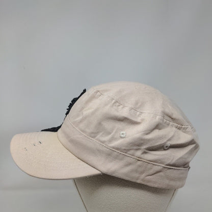 Unbranded Slideback Cadet Army Cap Hat Tan One Size Beaded Bow