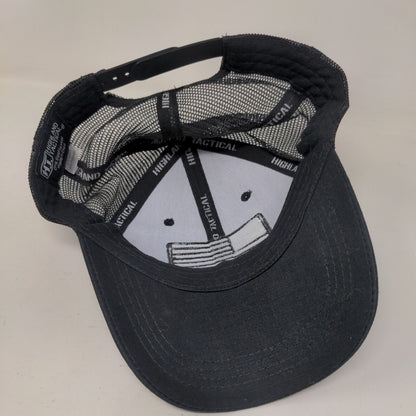 American Flag Snapback Trucker Hat Black OS Mesh Patriotic Highland Tactical