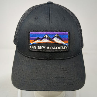 Richardson Trucker Hat Black L Big Sky Academy Mountain Patch Snapback Mesh