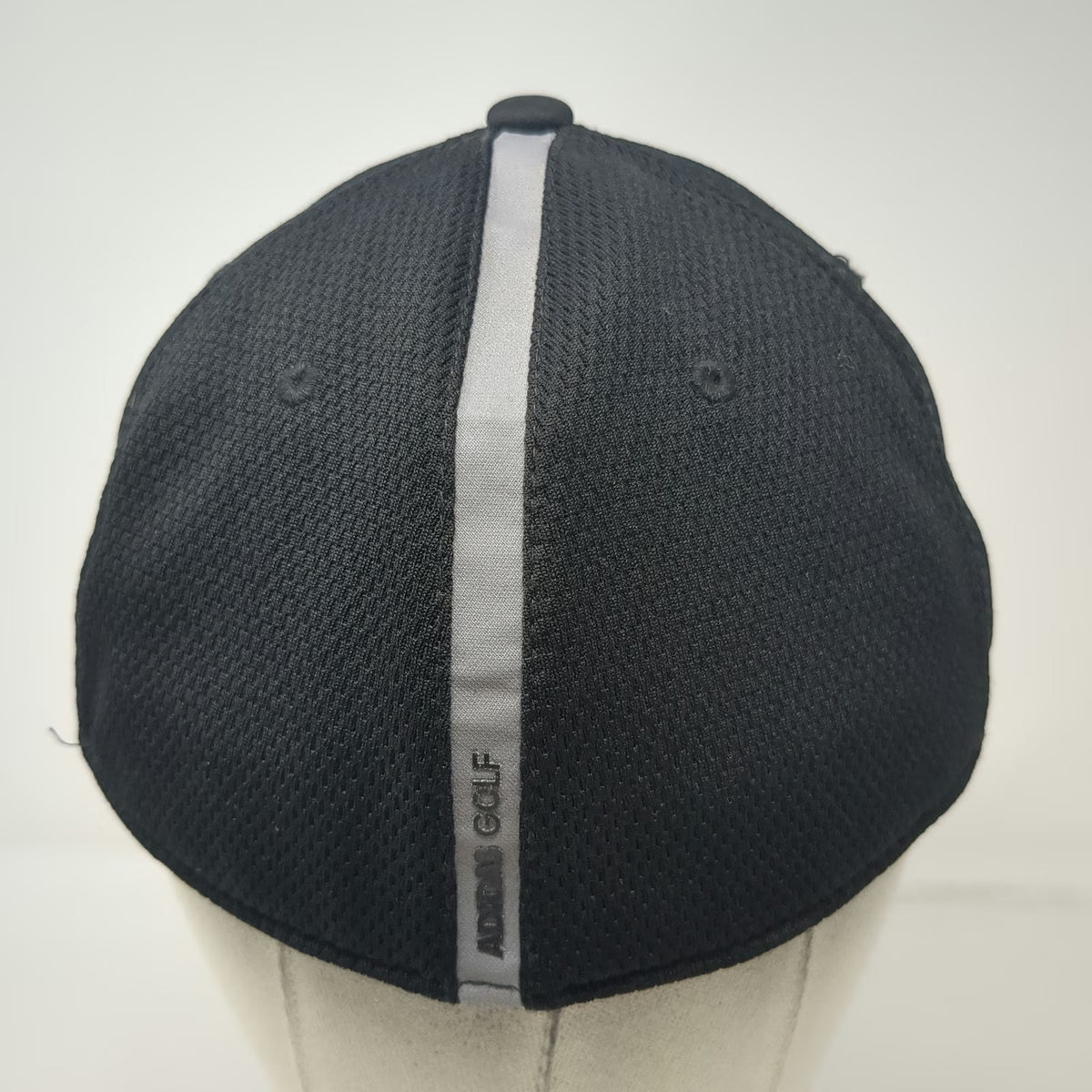 Adidas Baseball Cap Black XL Flexfit Mesh Back Reflective Stripe Rubberized Hat