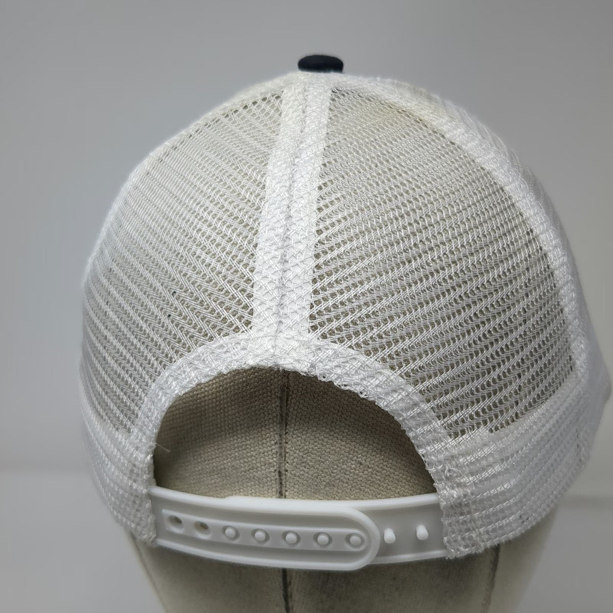 Quake City Caps Trucker Hat Blue One Size Bronco Horse Mesh Snapback Graphic