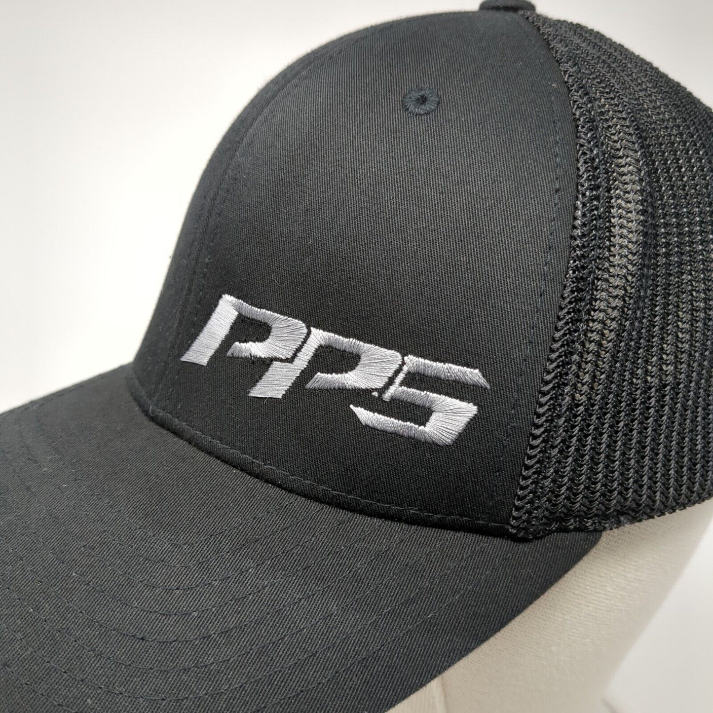 PPS Fitted Mesh Back Trucker Hat Black L/XL Embroidered Port Authority