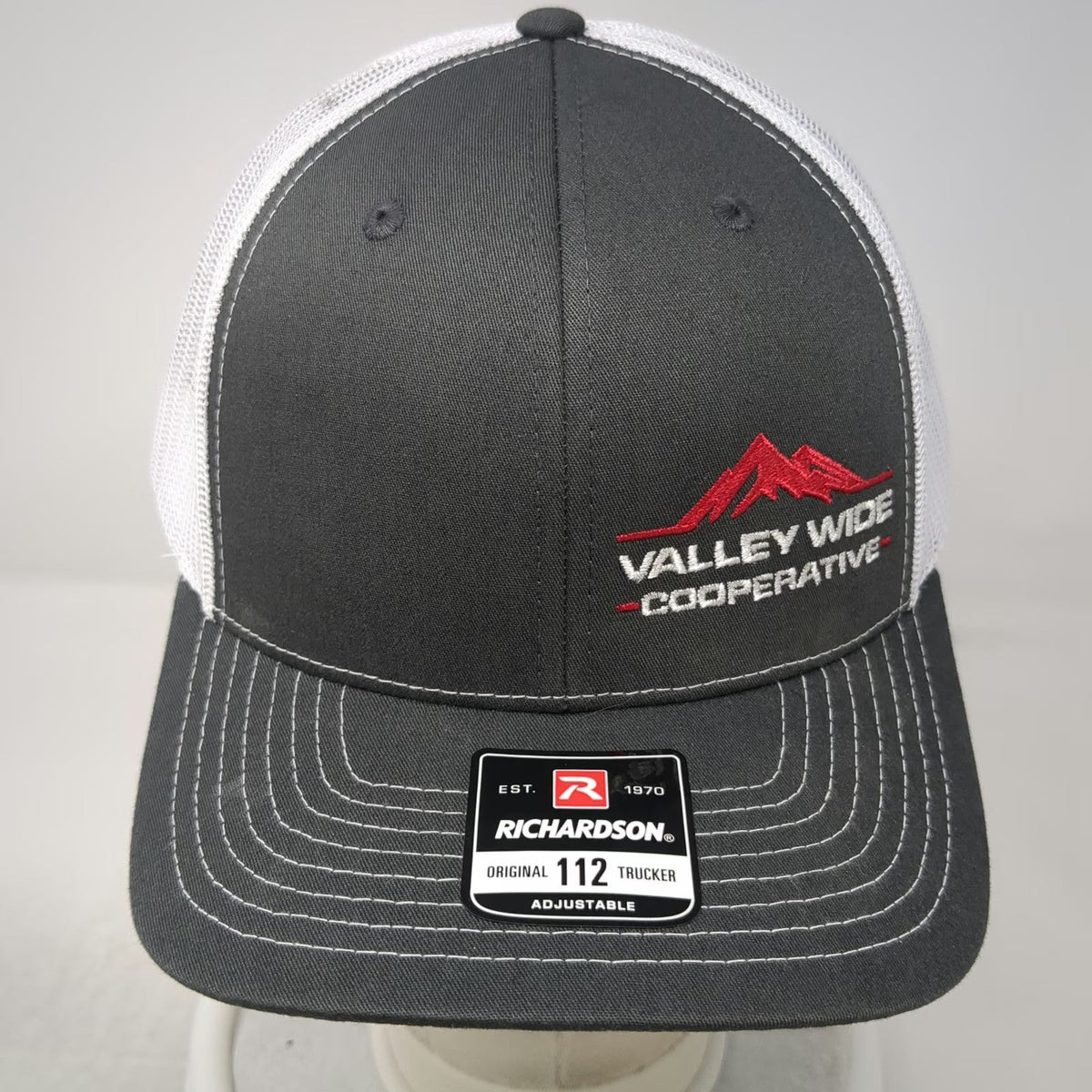 Richardson Trucker Hat Gray One Size Valley Wide Cooperative Mountain Snapback
