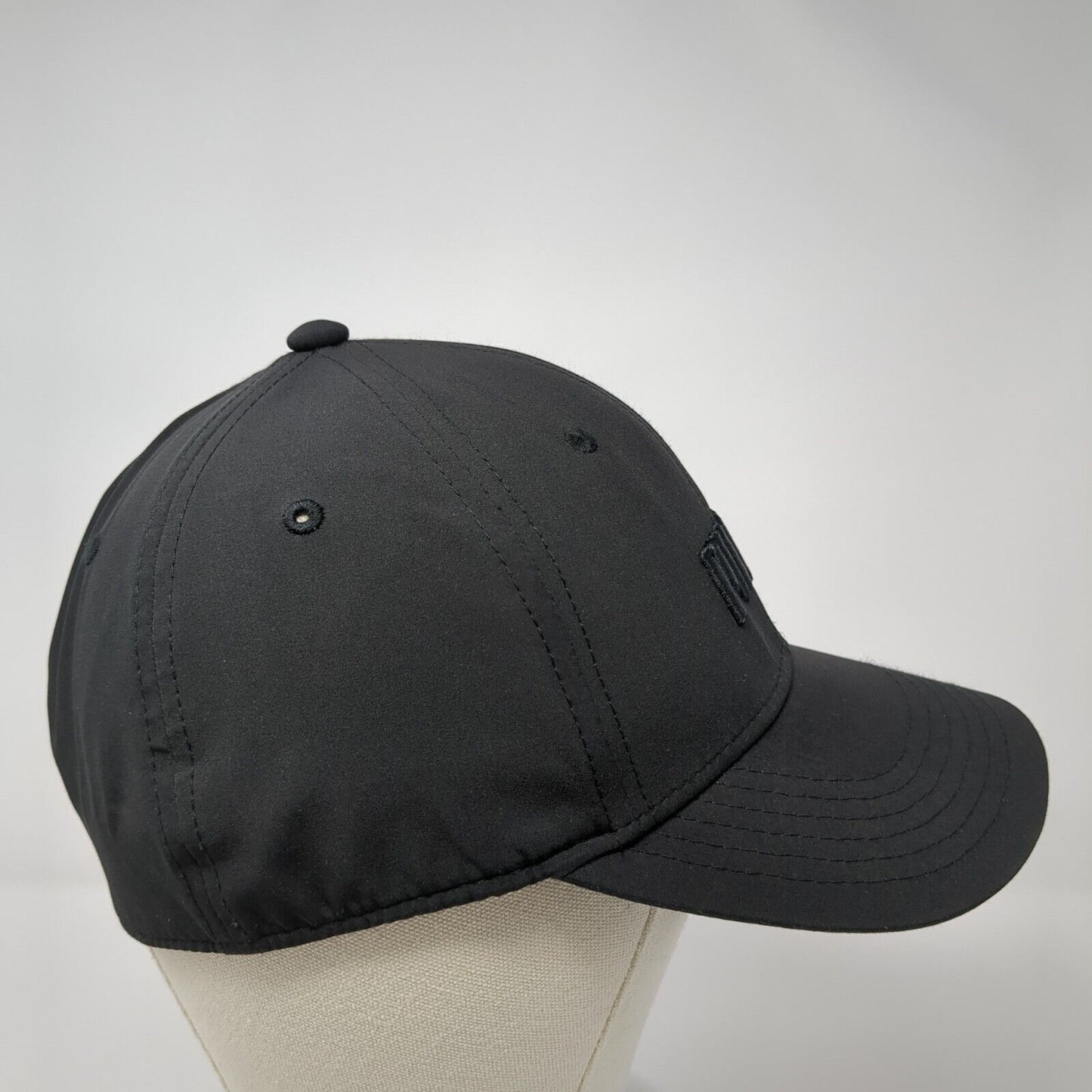 PUMA Fitted Hat Black One Size Stretch Embroidered Logo Vent Holes