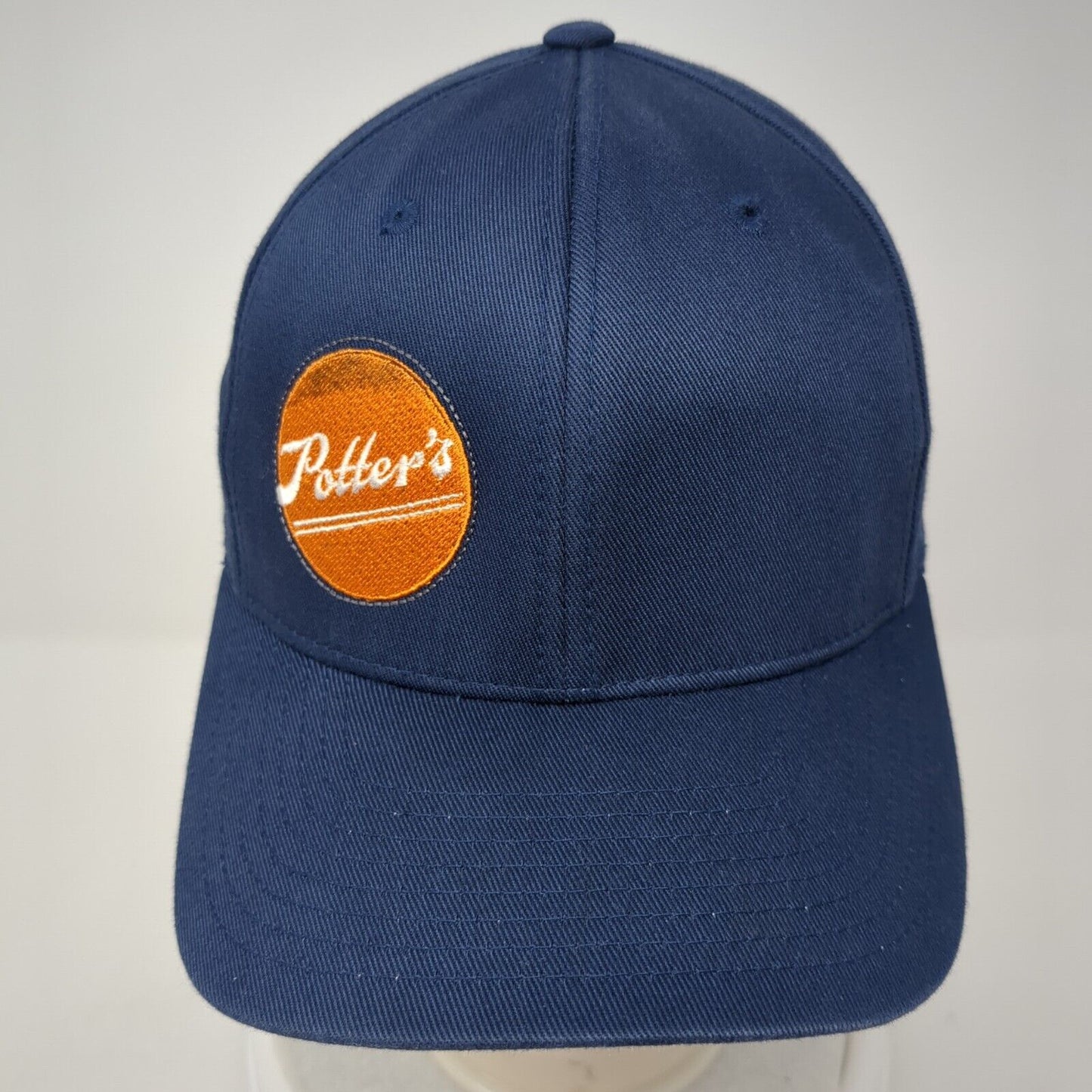 Potter's Fitted Hat Blue S/M Embroidered Solid Flexfit Port Authority