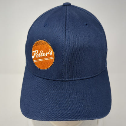 Potter's Fitted Hat Blue S/M Embroidered Solid Flexfit Port Authority