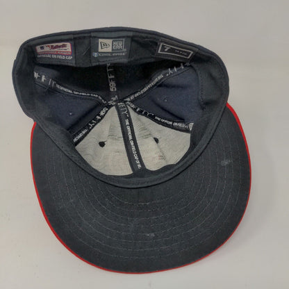 New Era Cool Base Men's Fitted Hat Blue Red Size 7 Washington Nationals Logo USA